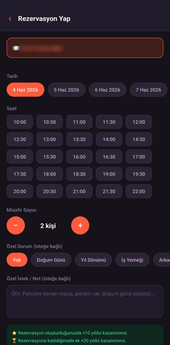 Eatlas rezervasyon oluşturma — tarih, saat ve kişi seçimi