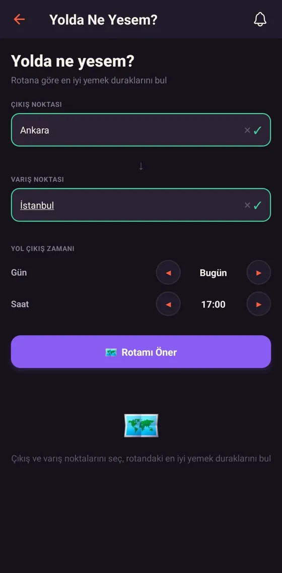 Eatlas Yolda Ne Yesem — rota üzeri restoran önerisi